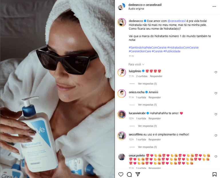 campanha publicitária Deborah Secco e CeraVe Brasil